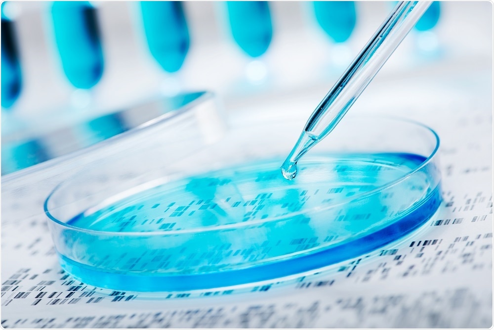Petri dish on top of DNA profile
