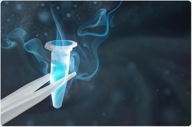 Cyropreserved sample for analysis by EC-MS - a photo by anyaivanova