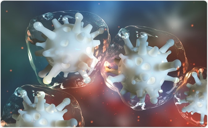 Microbial colony. Virus in living cells. Illustration Credit: Yurchanka Siarhei / Shutterstock