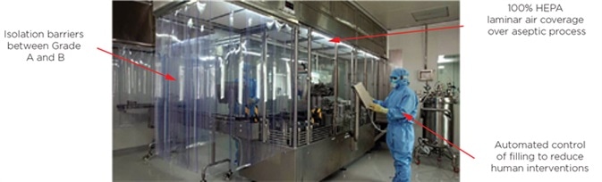 Modern aseptic liquid fill operation.