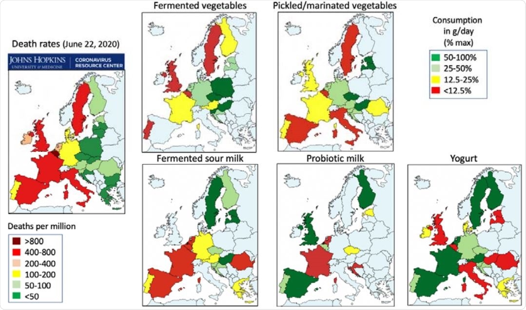 COVID-19 death rate and consumption of foods in European Union countries