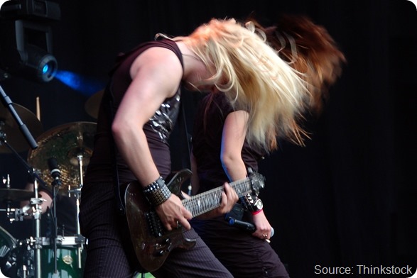 Guitar player in motion