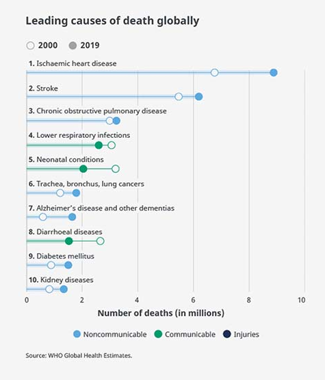 Leading causes of death globally
