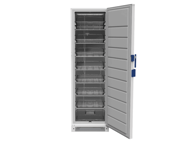 F380 laboratory freezer with 318 L capacity and precise -32 °C control