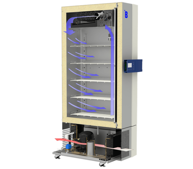High-capacity -41 °C plasma freezer for clinical and laboratory use