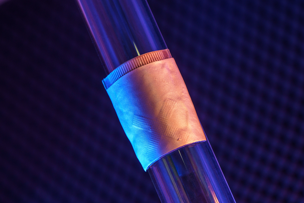 The wearable cardiac ultrasound imager is flexible, making it ideal for bodies in motion. Image Credit: David Baillot/ UC San Diego Jacobs School of Engineering