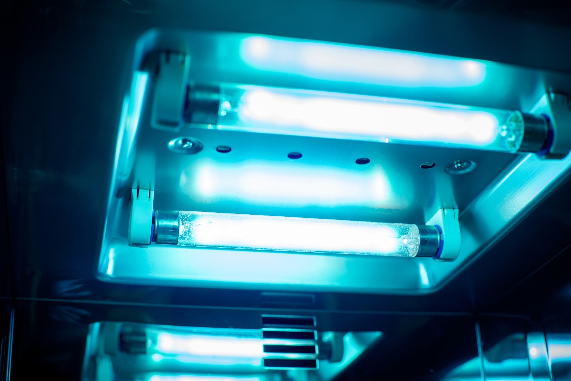 Close up the lamp of UV light sterilization